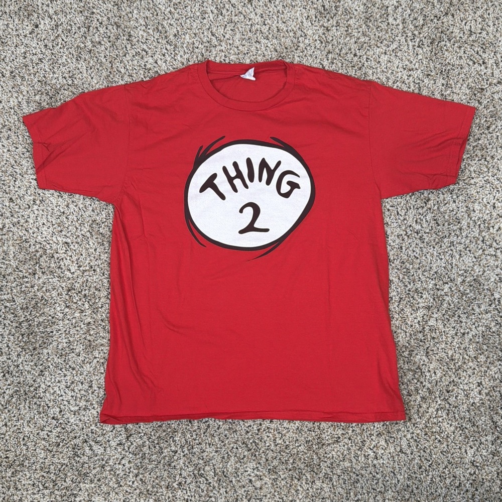Universal Thing Two Tshirt Adult Large Red Dr Seuss Cat In The Hat